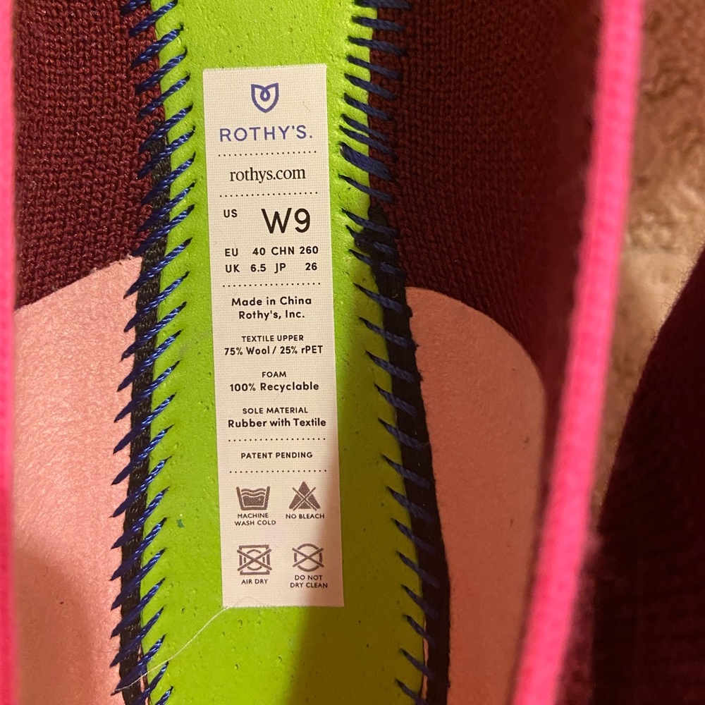 Rothy’s Merino Wool Points In Currant - Size 9 - image 7